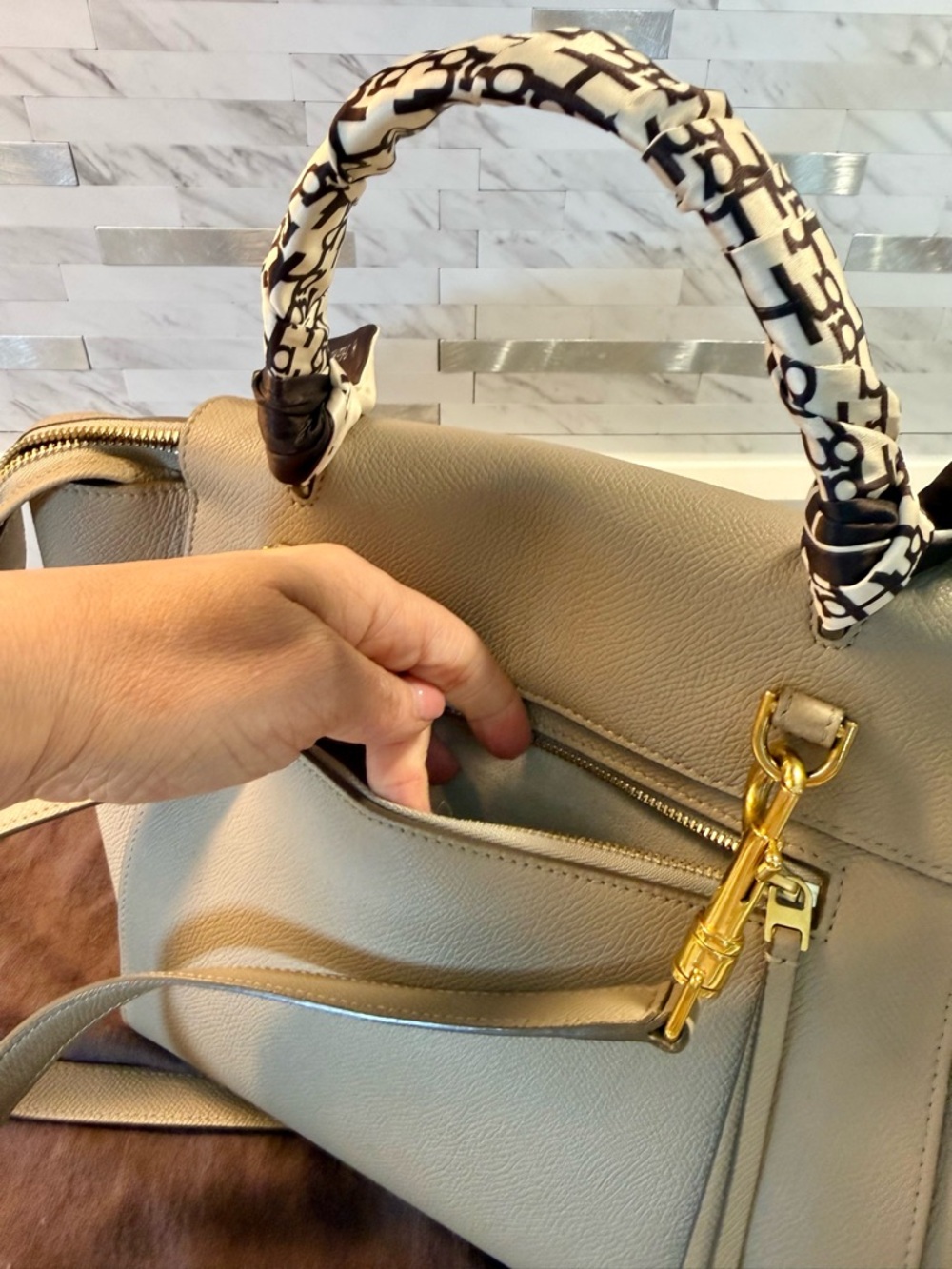 Celine Mini Belt Bag – Taupe Grey Grained Calfskin - Picture 11 of 16